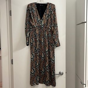 Zara empire waist printed dress